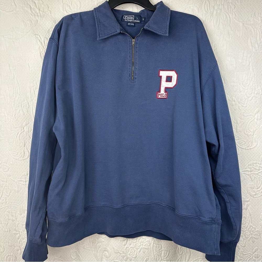 Polo Ralph Lauren 90s Vintage French Terry Sweatshirt w/Large P Logo